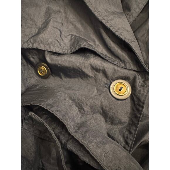 Vtg Totes The Totes Coat Women's Trench/Rain Coat Blue Size 12P Hood/Shldr Pads - Picture 5 of 7